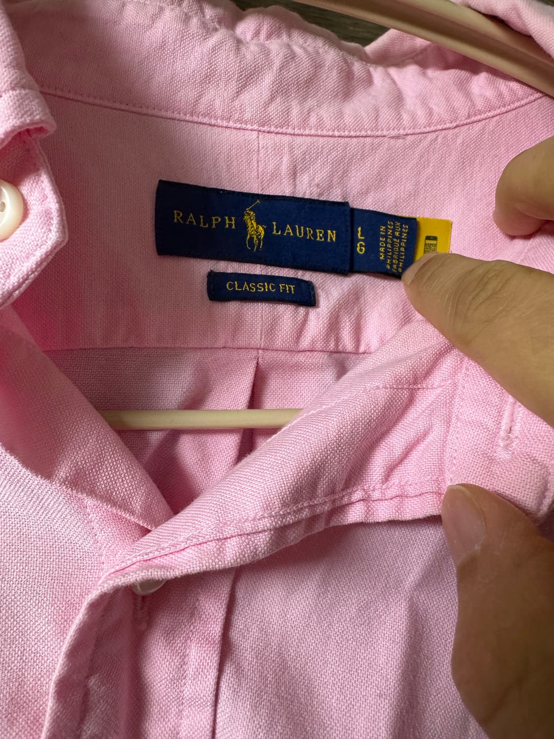 폴로옥스포드셔츠 클래식핏 핑크 L 상품이미지3
