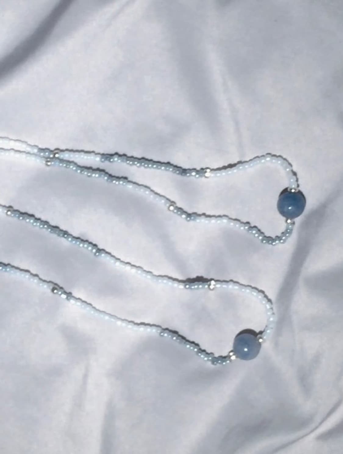 ꧁Blue Arcade Bead Necklace꧂비즈목걸이 상품이미지1