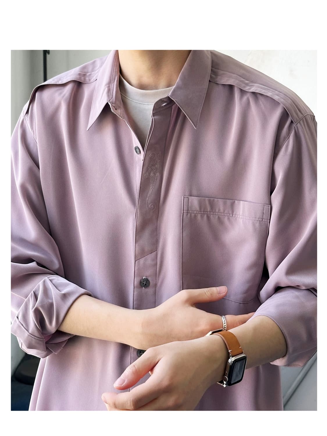 Silky fabric design blouse shirt 상품이미지1