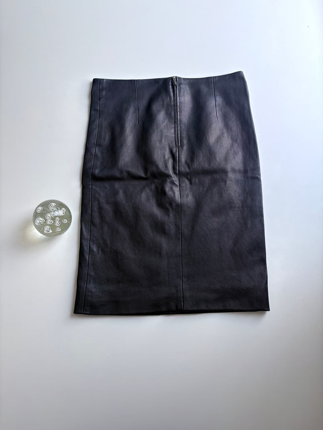 르 베르노소와르 H라인 리얼레더 스커트  상품이미지4
