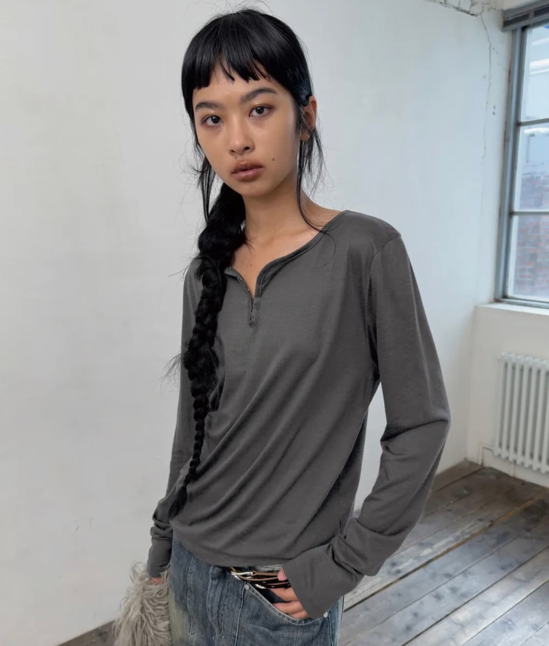 포르테나 HOOK HENRY NECK LONG SLEEVE T-SHIRT 상품이미지2