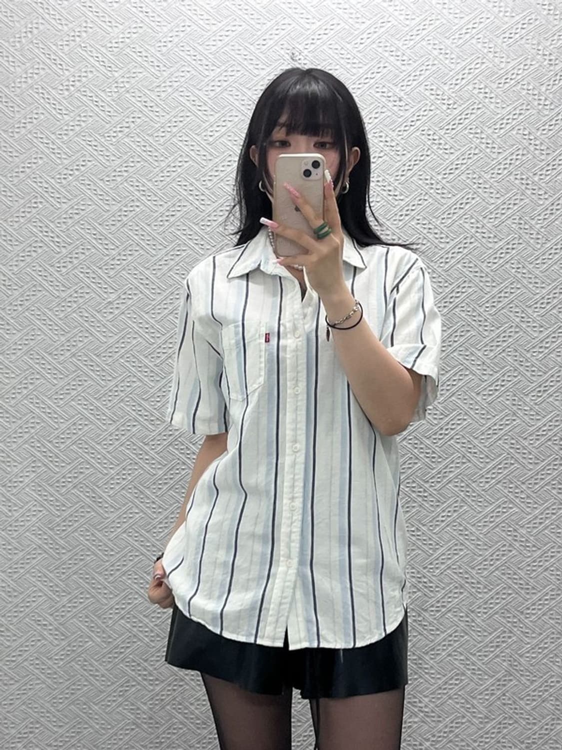 리바이스 컨트리 빈티지 캐주얼 스트라이프 반팔 셔츠 L C12461 상품이미지1