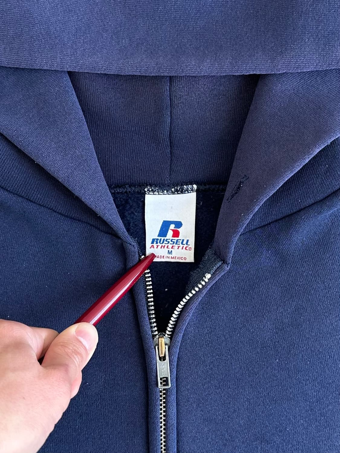 00s 빈티지 러셀 후드집업 네이비 M 상품이미지4