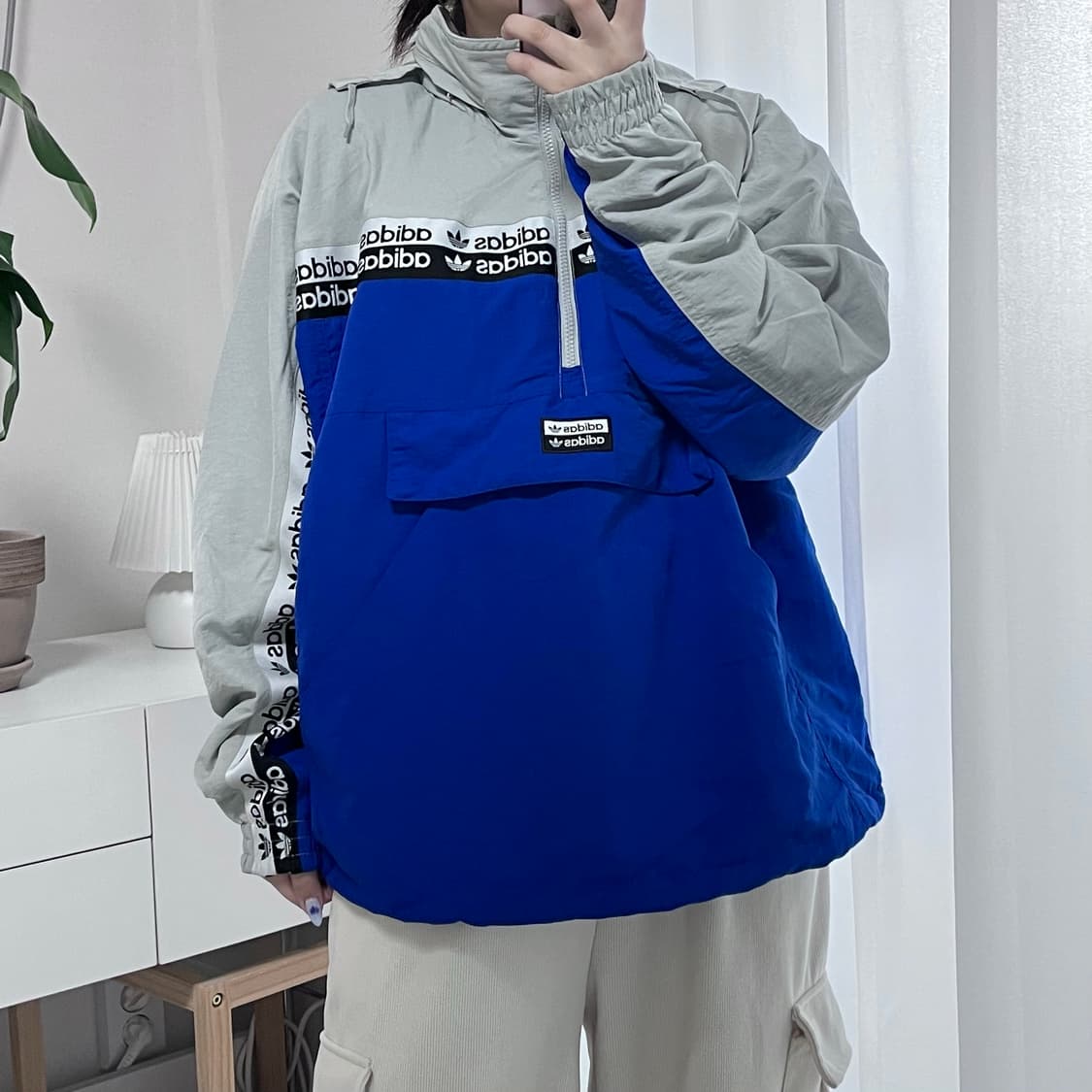 [정품] 아디다스 그레이블루 배색 아노락 [ L ] 상품이미지3