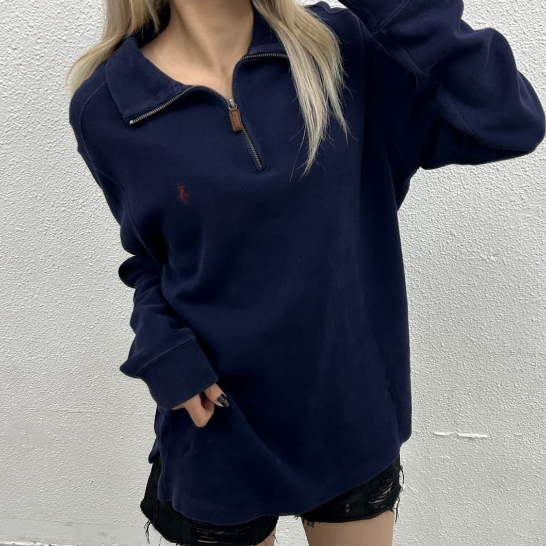 폴로 랄프로렌 레드포니 네이비 반집업 M 상품이미지1