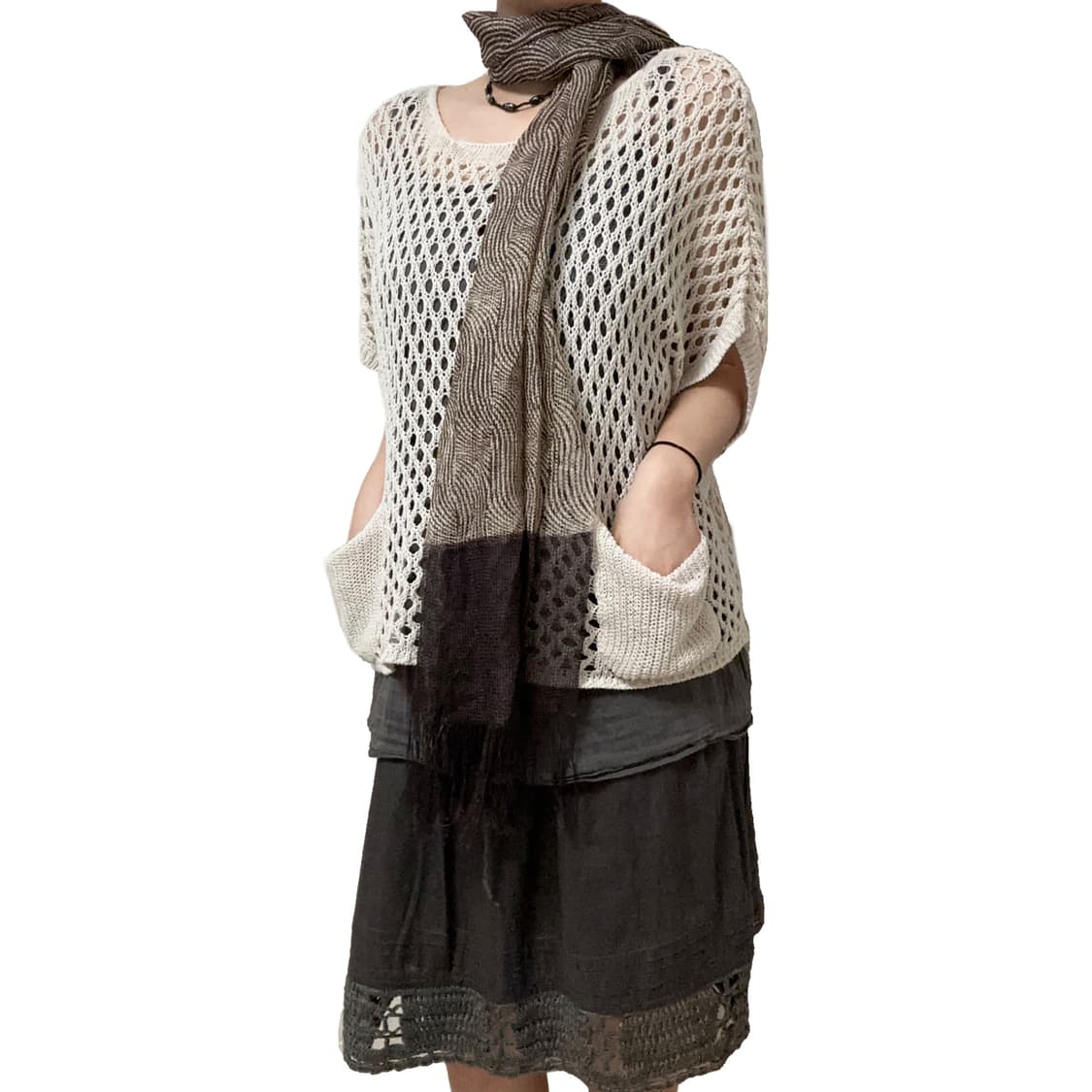 Beige crochet knit set 후루츠패밀리