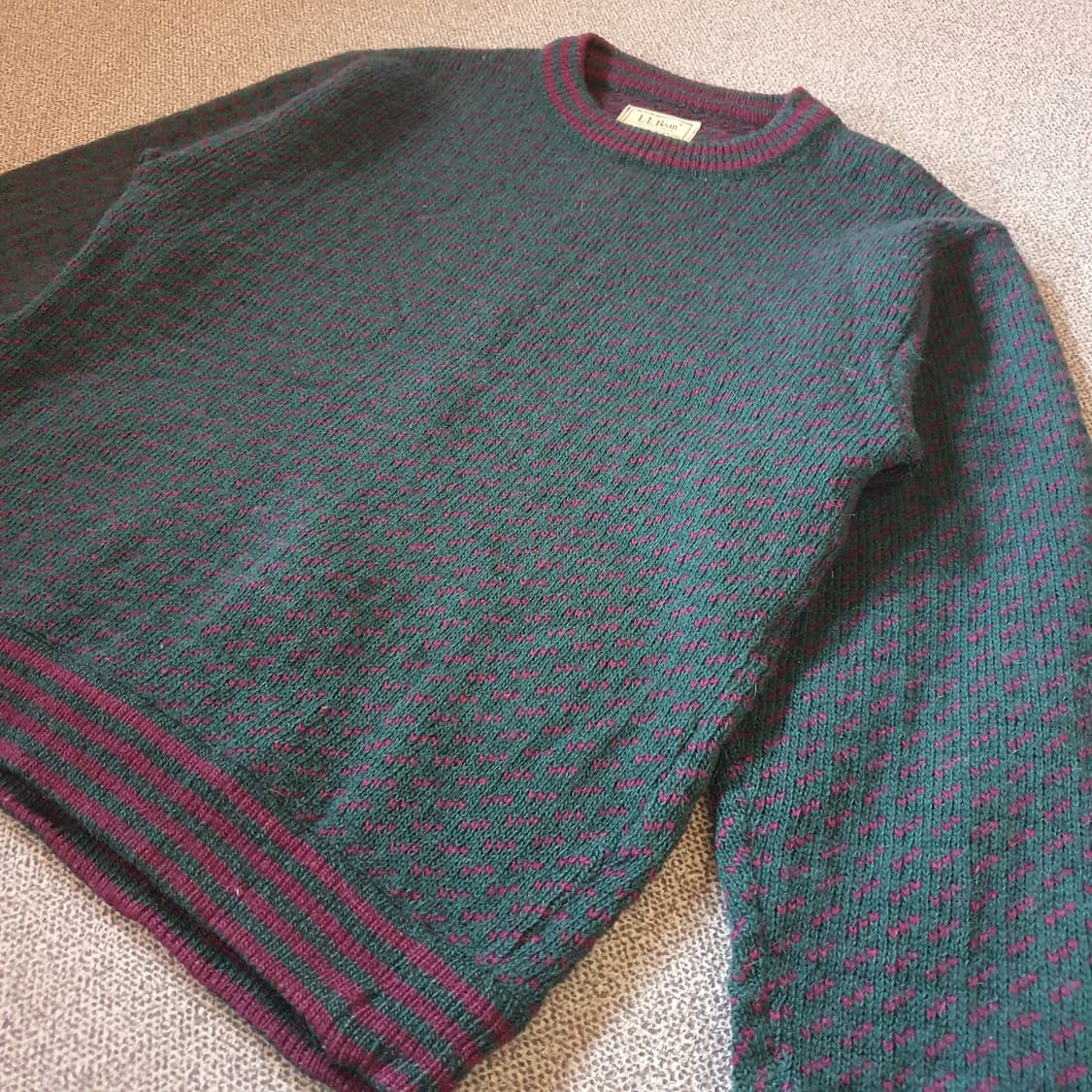80s L.L.Bean 버드아이 헤비 울 스웨터no.39 상품이미지2