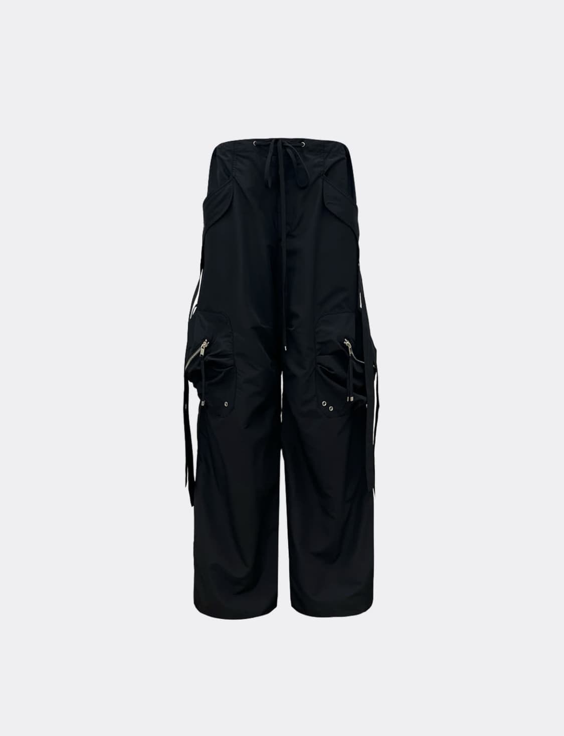 나체 CONVEX TIE CARGO PANTS(UNISEX)-BLACK  상품이미지1