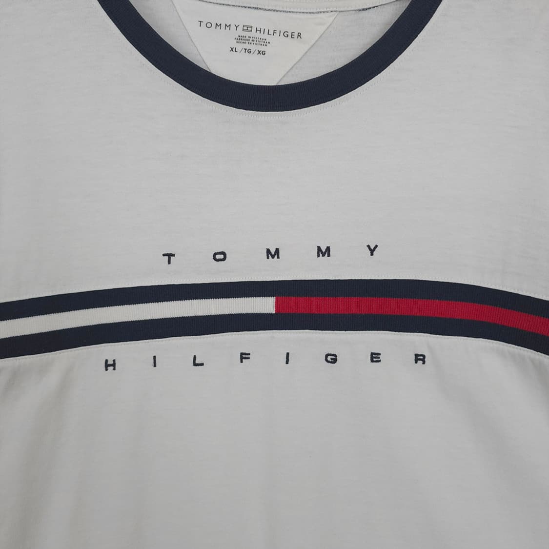 타미힐피거 Tommy Hilfiger 로고 라인 반팔티 화이트 XL 상품이미지2