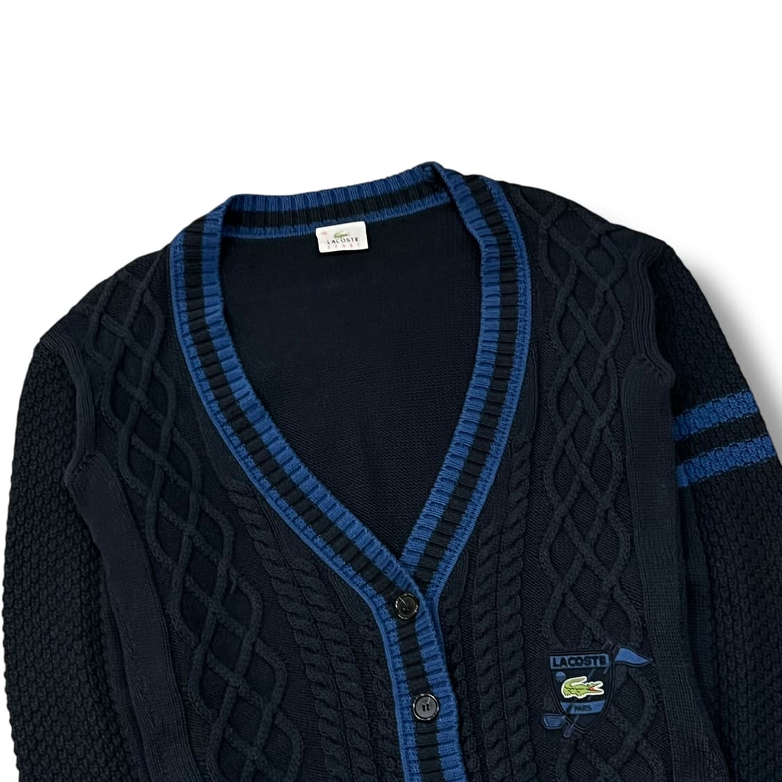  라코스테 배색 케이블 니트 가디건 y14398 상품이미지4