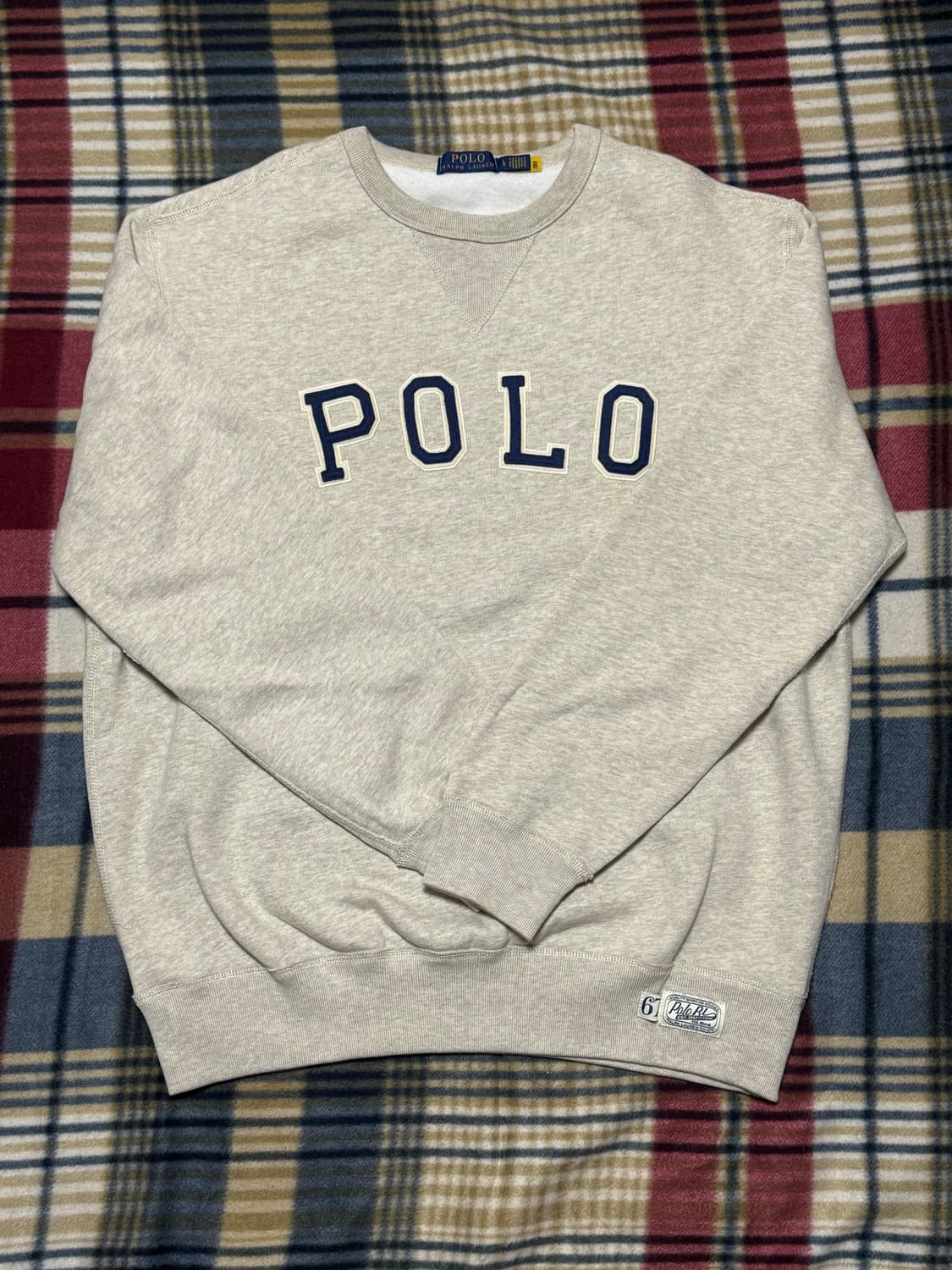 폴로 랄프로렌 빈티지 플리스 스웻 셔츠 (오트밀, L) 상품이미지1