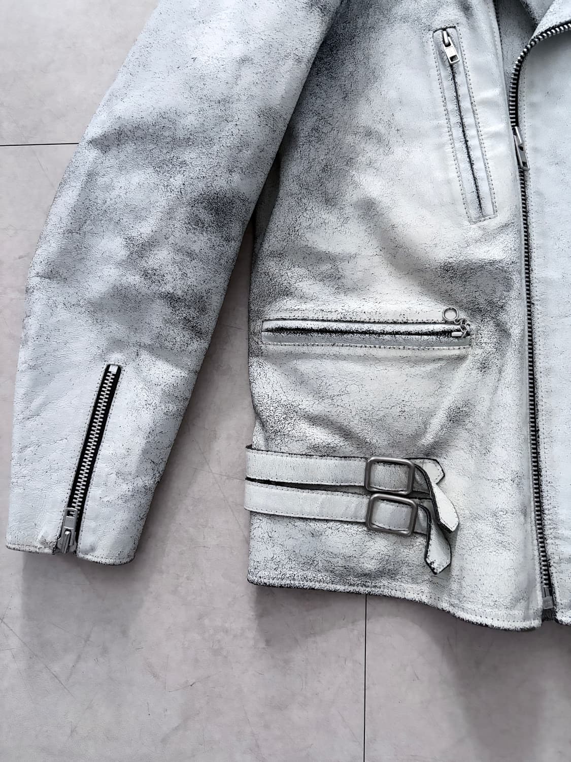 Y2K PPFM Distressed Leather Rider Jacket 상품이미지5