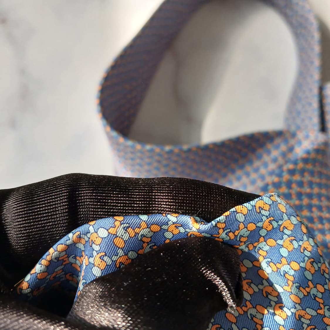 DAKS 닥스 실크 블루 코끼리 패턴 넥타이 8.2cm B등급 E843 상품이미지9