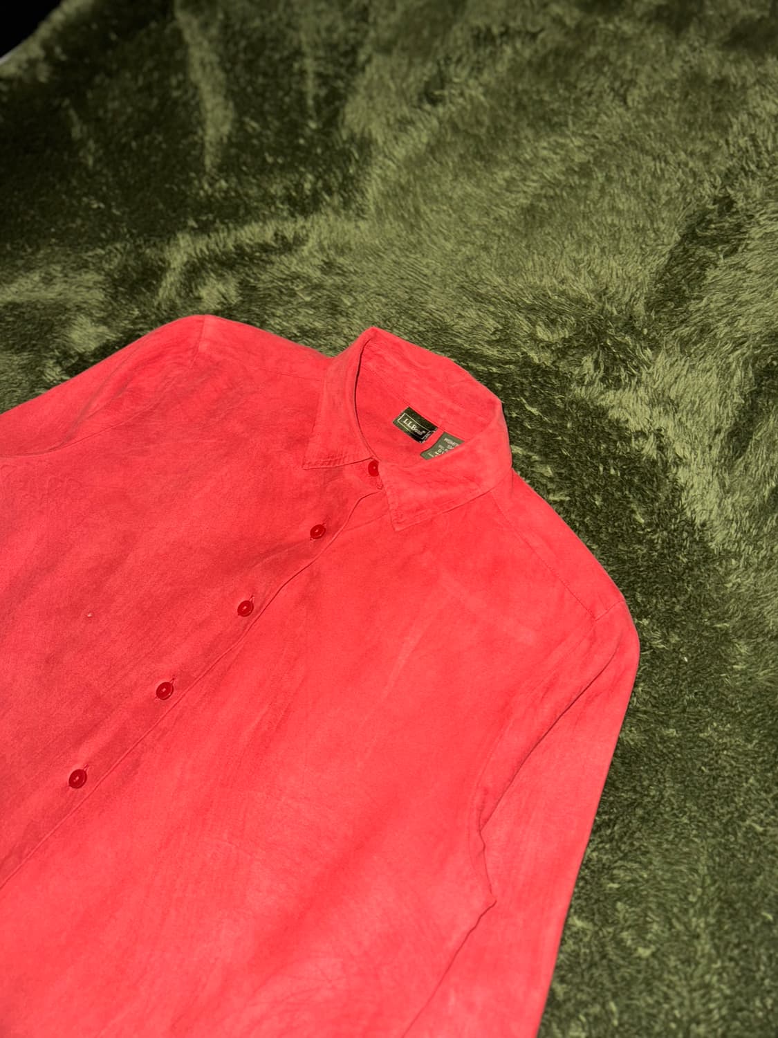 [SM] L.L.Bean 엘엘빈 폴리 텍스쳐드 릴렉스핏 셔츠 레드 상품이미지2