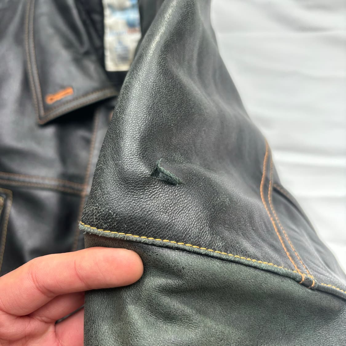 90s PLATINUM FUBU 무하마드 알리 리얼 레더 자켓 2XL 상품이미지9