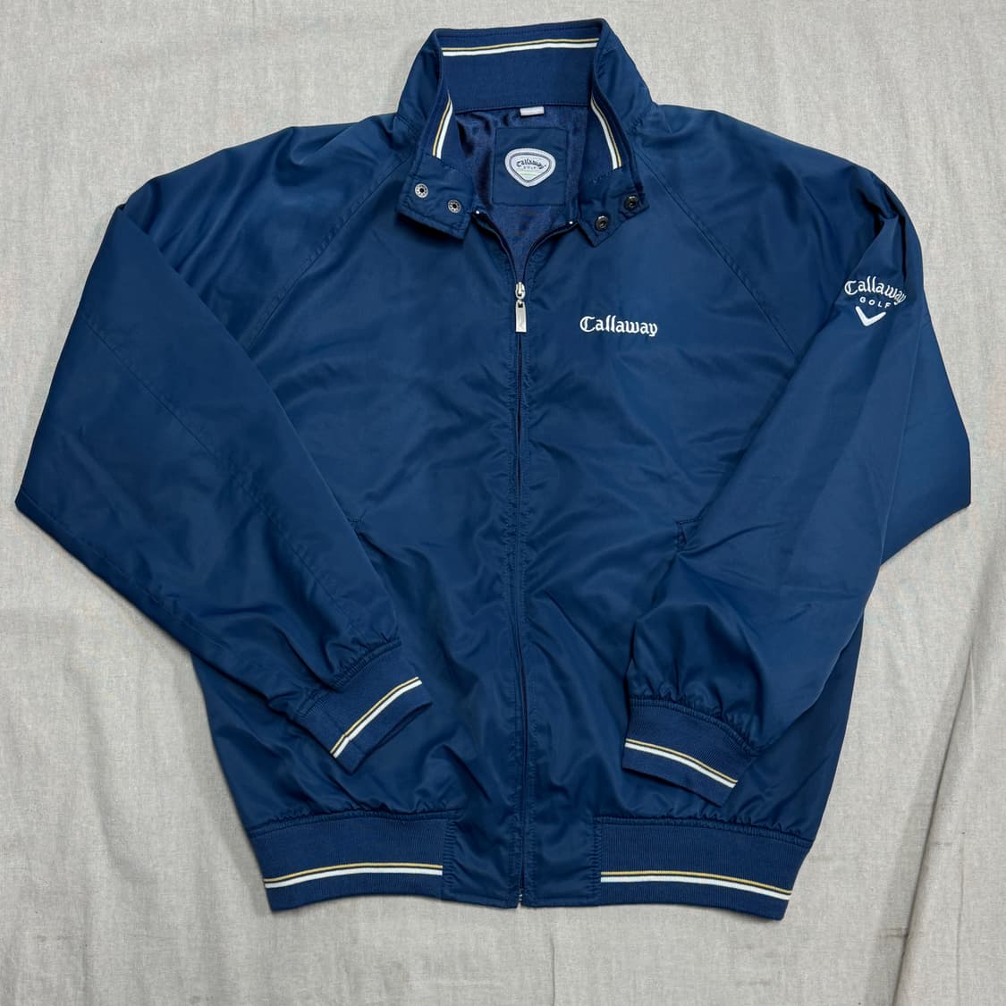 켈러웨이 재팬 나일론 네이비블루 자수 집업 자켓 M 상품이미지1