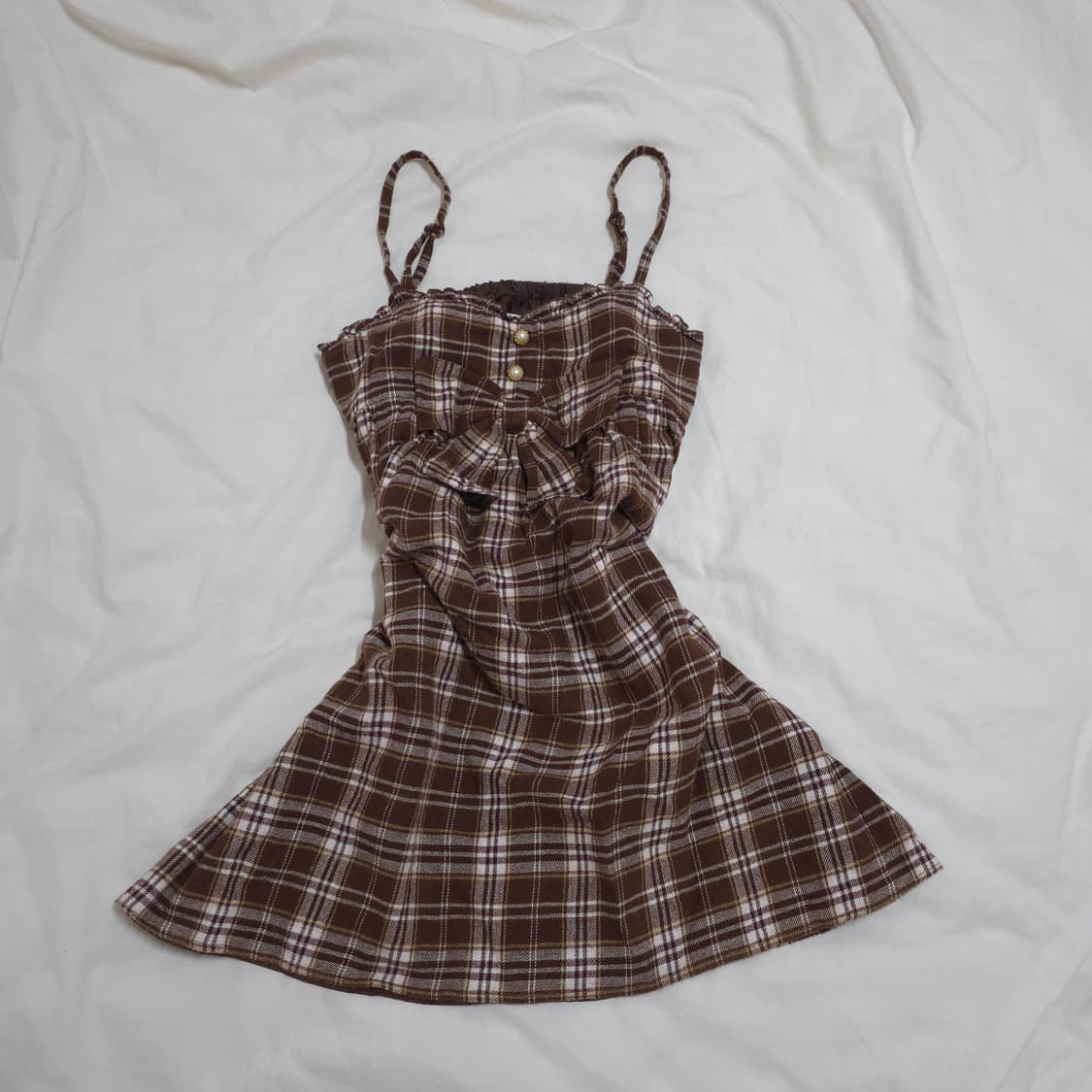 리즈리사 초코 라떼 체크 갸루 리본 원피스 로걀 트랄라라 상품이미지2