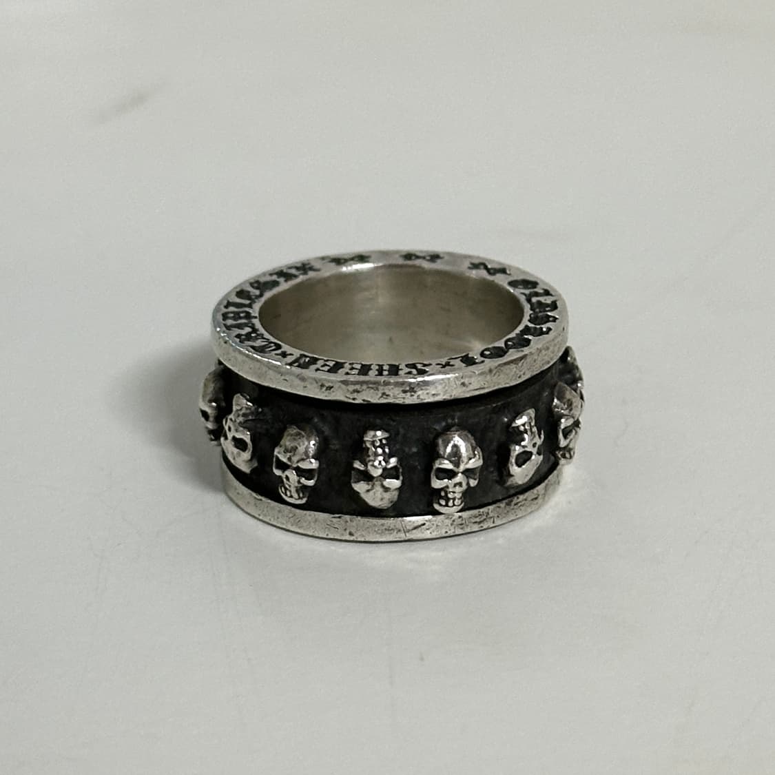 skull spinner silver ring 상품이미지1