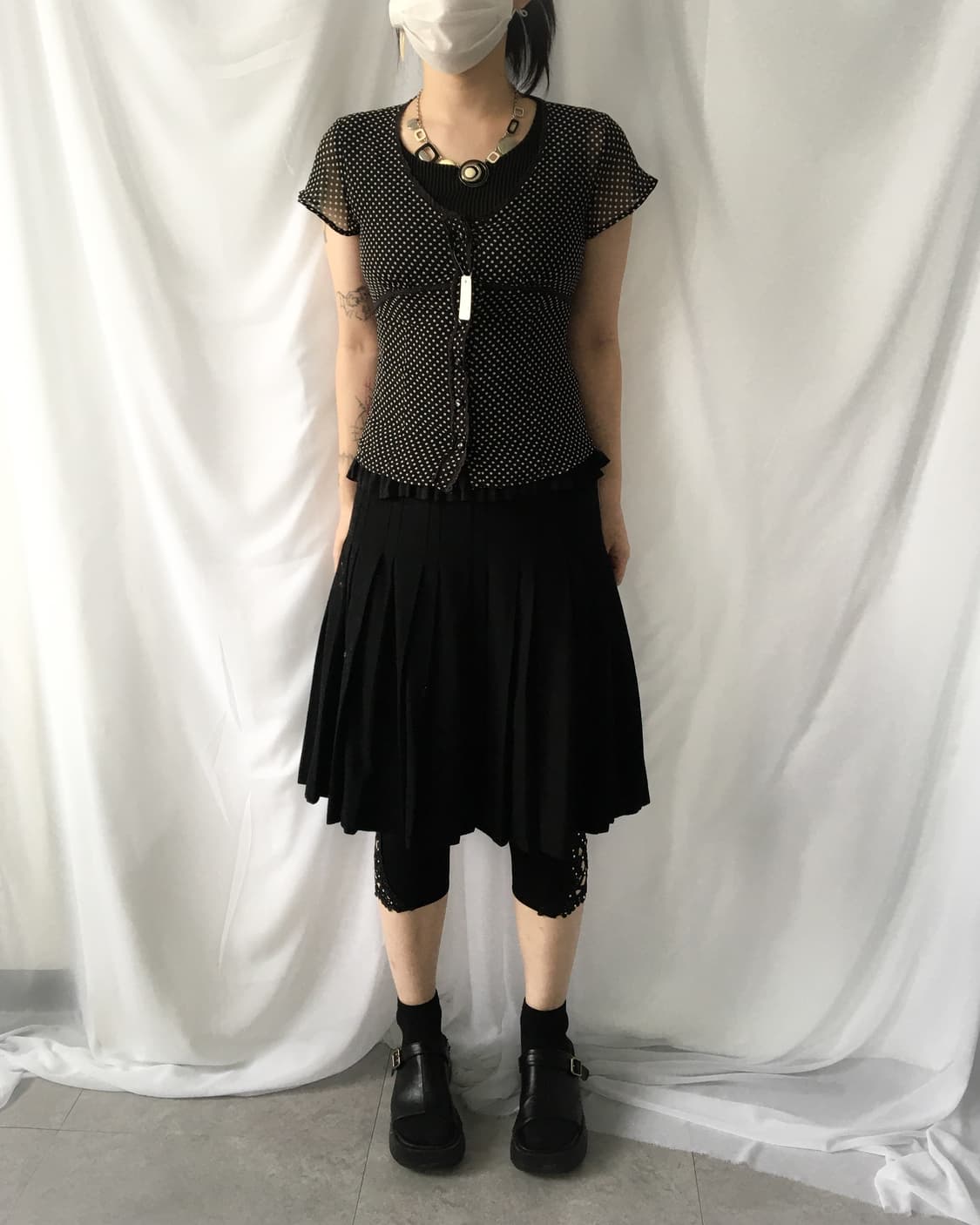 Dot pattern see through blouse 상품이미지6