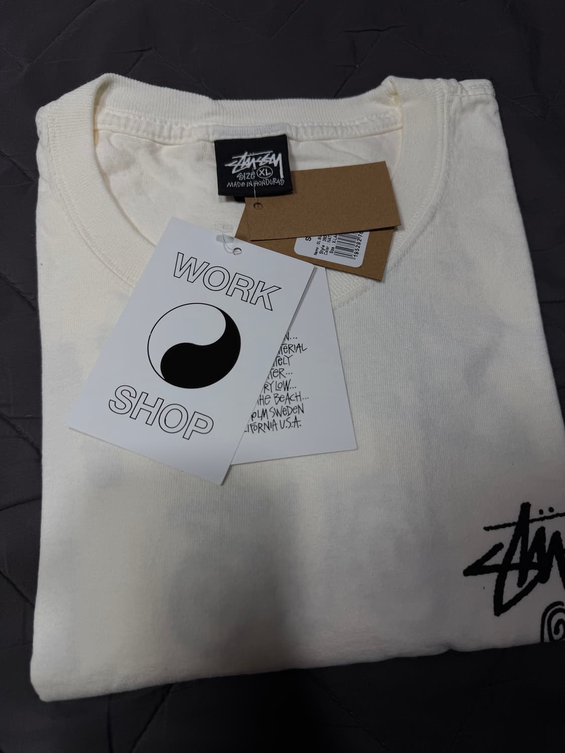 스투시 x 아워레가시 서프맨 피그먼트 다이드 티셔츠 내츄럴 상품이미지3