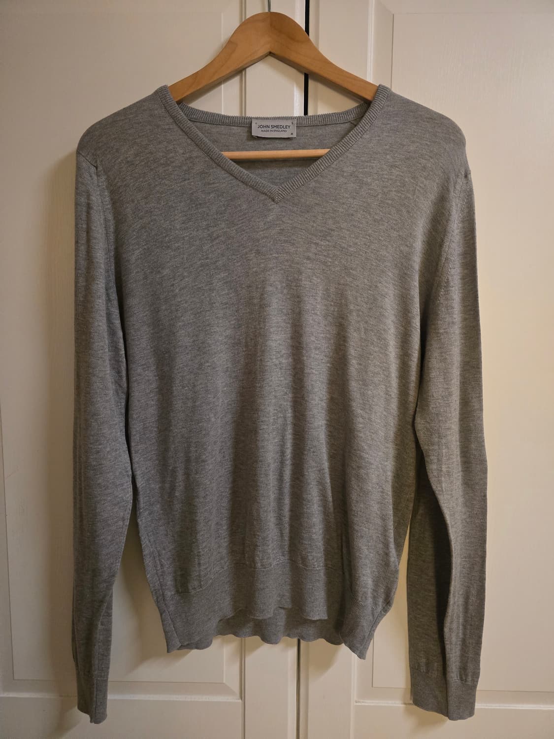 John Smedley 존 스메들리 브이넥 롱슬리브 그레이 M 상품이미지1