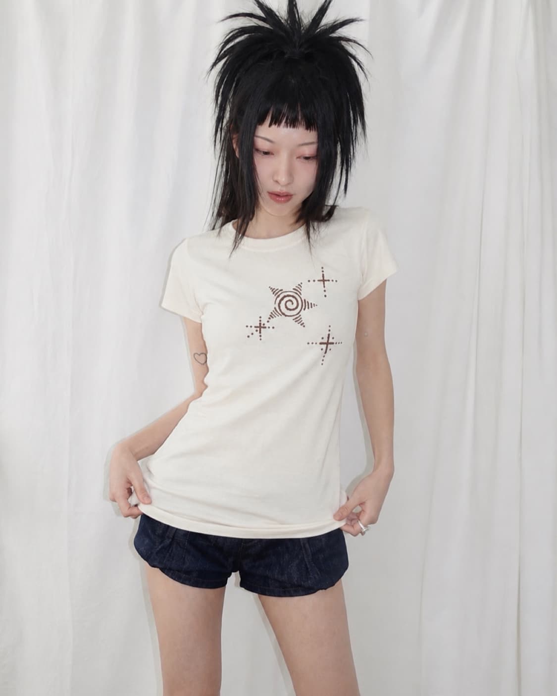 [made] 90s star 아이보리 반팔 티셔츠 상품이미지1