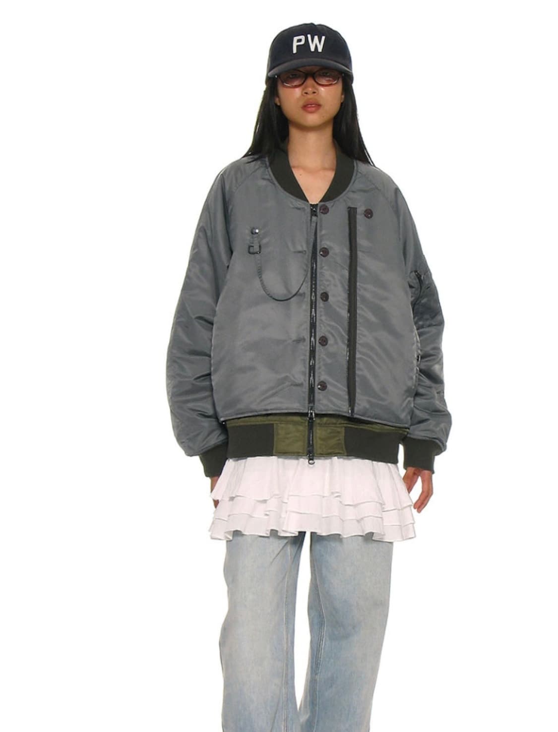 파르티멘토 우먼 디테쳐블 레이어드 MA-1 봄버 자켓 상품이미지1