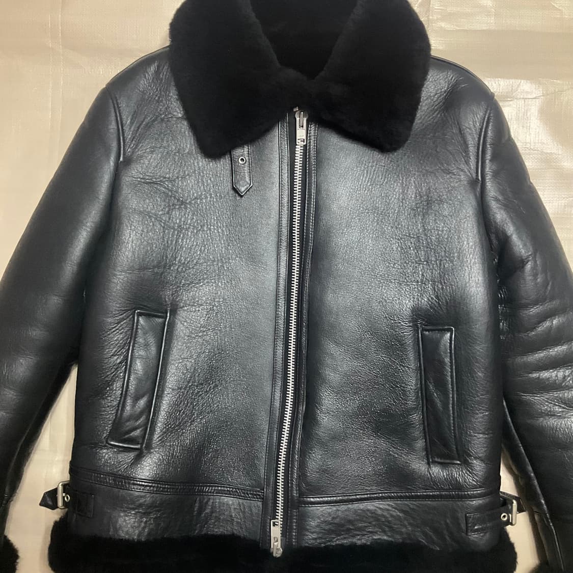 론트 리얼 레더 무스탕 M 상품이미지3