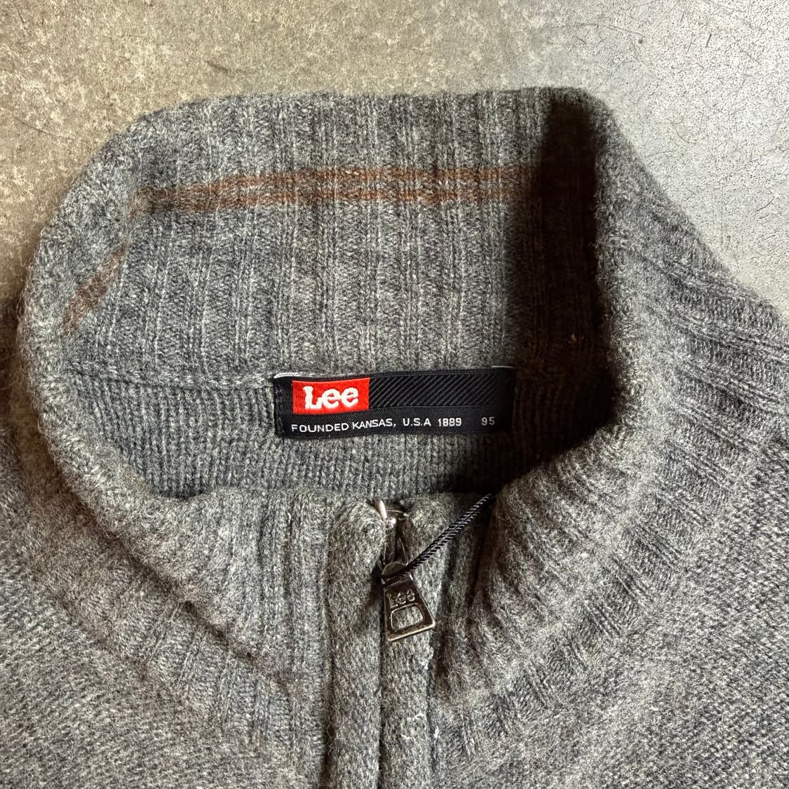 Lee 배색 니트 집업 상품이미지2