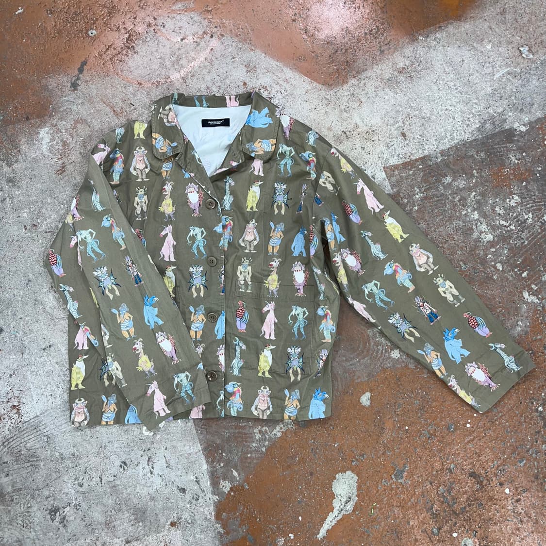 Undercover 04aw 아카이브 몬스터 패턴 셔츠 자켓 상품이미지10
