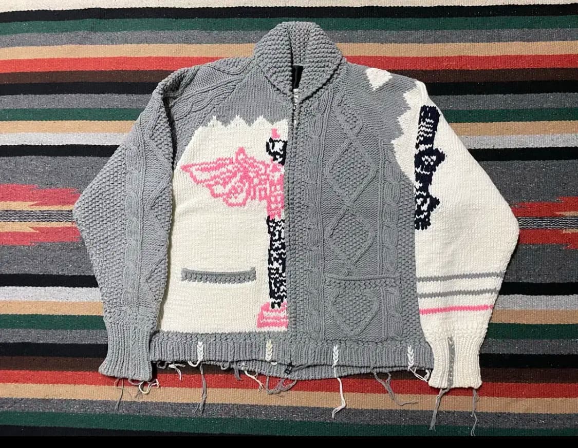 부후토 니트 짚업 가디건- M 상품이미지1