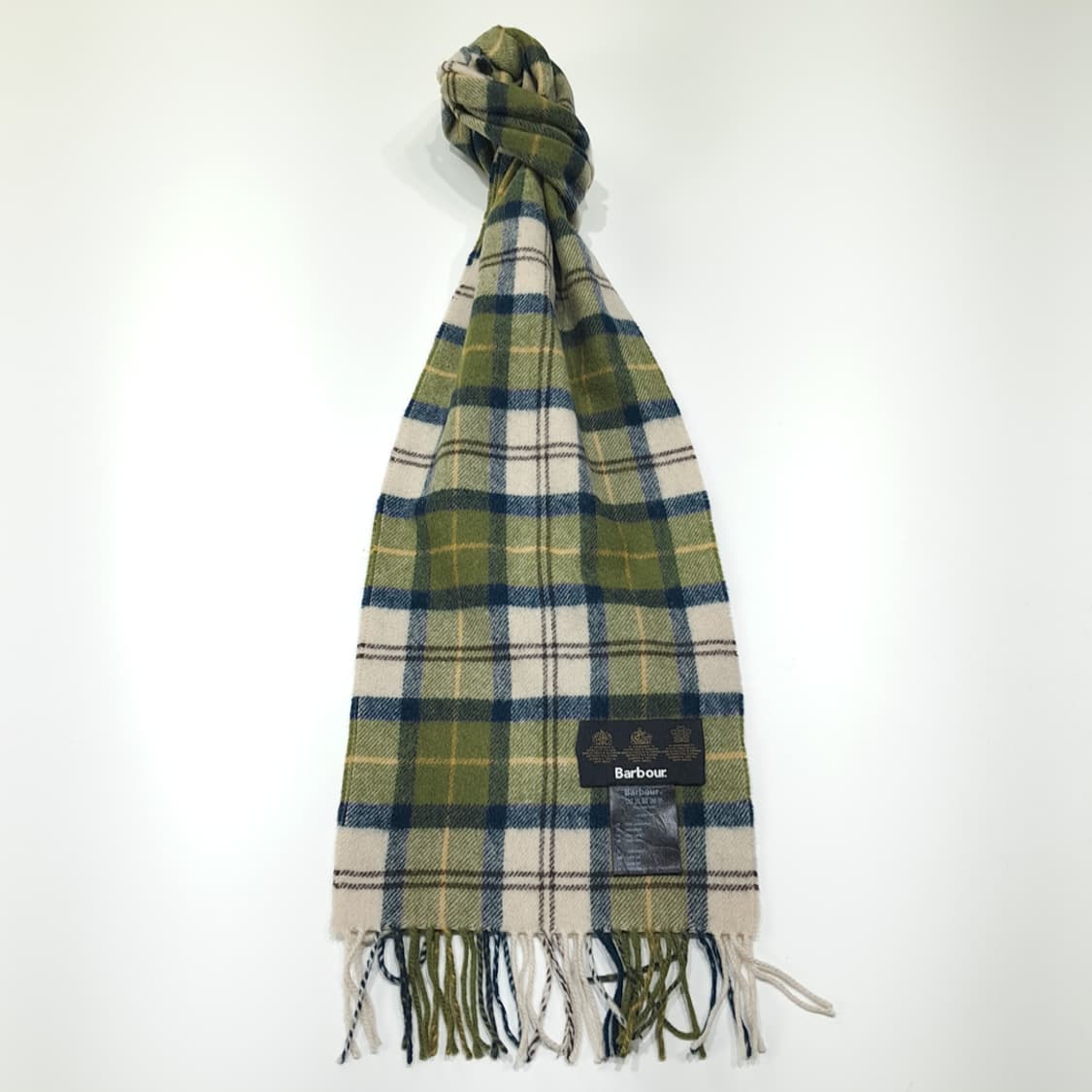 MX659 바버 램스울 타탄체크 그린 머플러 목도리 상품이미지1