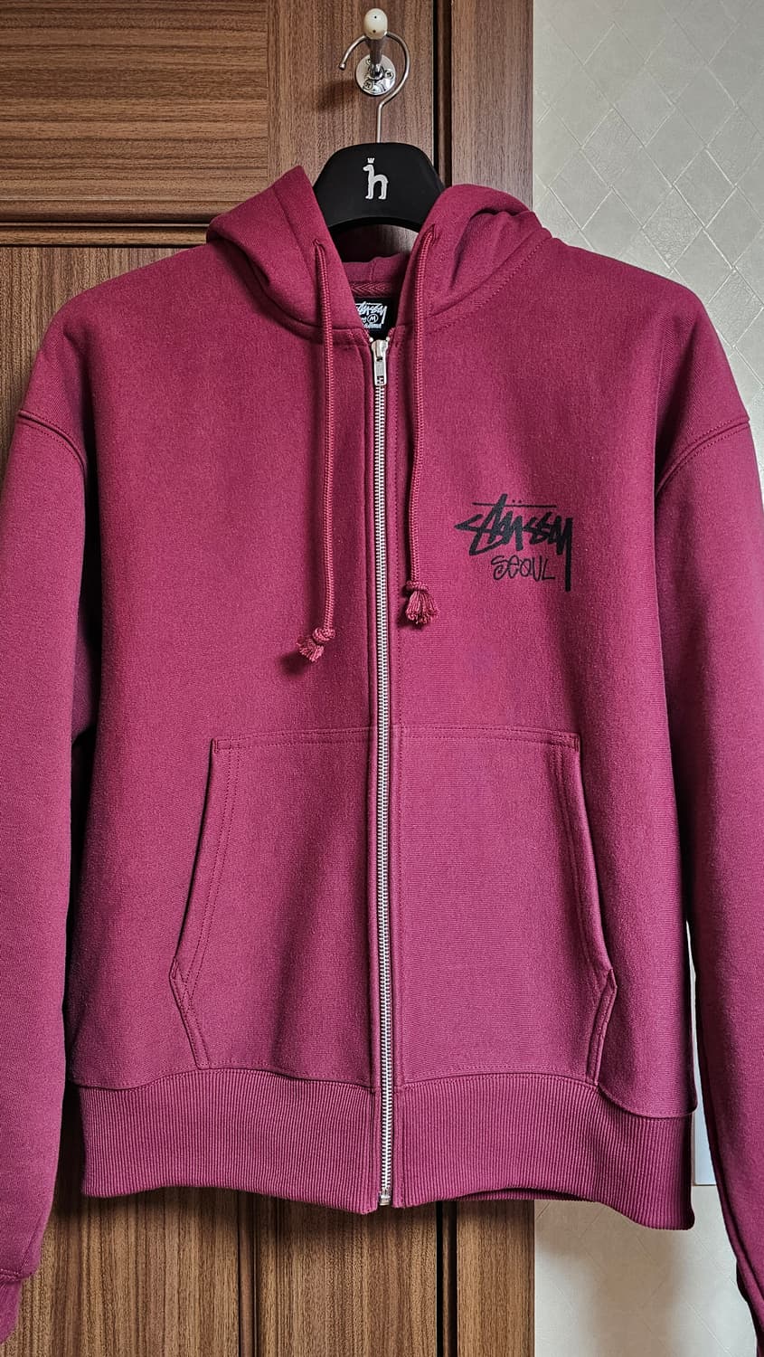 스투시 스탁 서울 후드집업 버건디 와인 (S) 상품이미지1