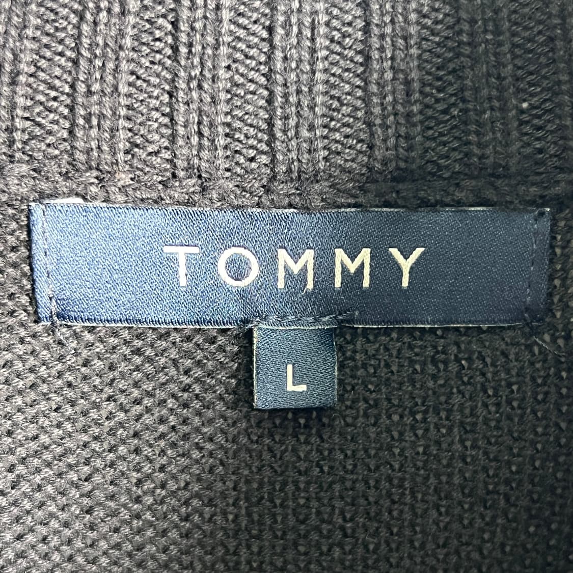 타미힐피거 블랙 니트 집업 가디건 L 상품이미지3