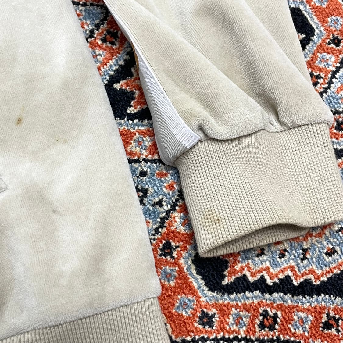 뉴발란스 사이드 트랙로고 베이지 테리 집업 져지 자켓 남성L 상품이미지6