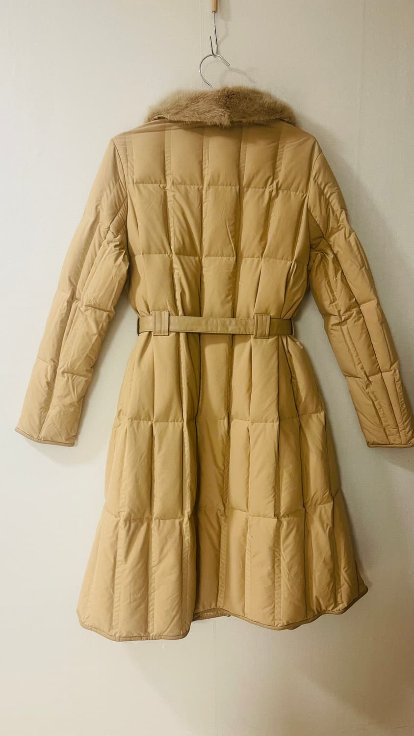 새상품) 수입 리얼밍크 카라 램스킨 트리밍 다운 롱 패딩 코트 F 상품이미지6