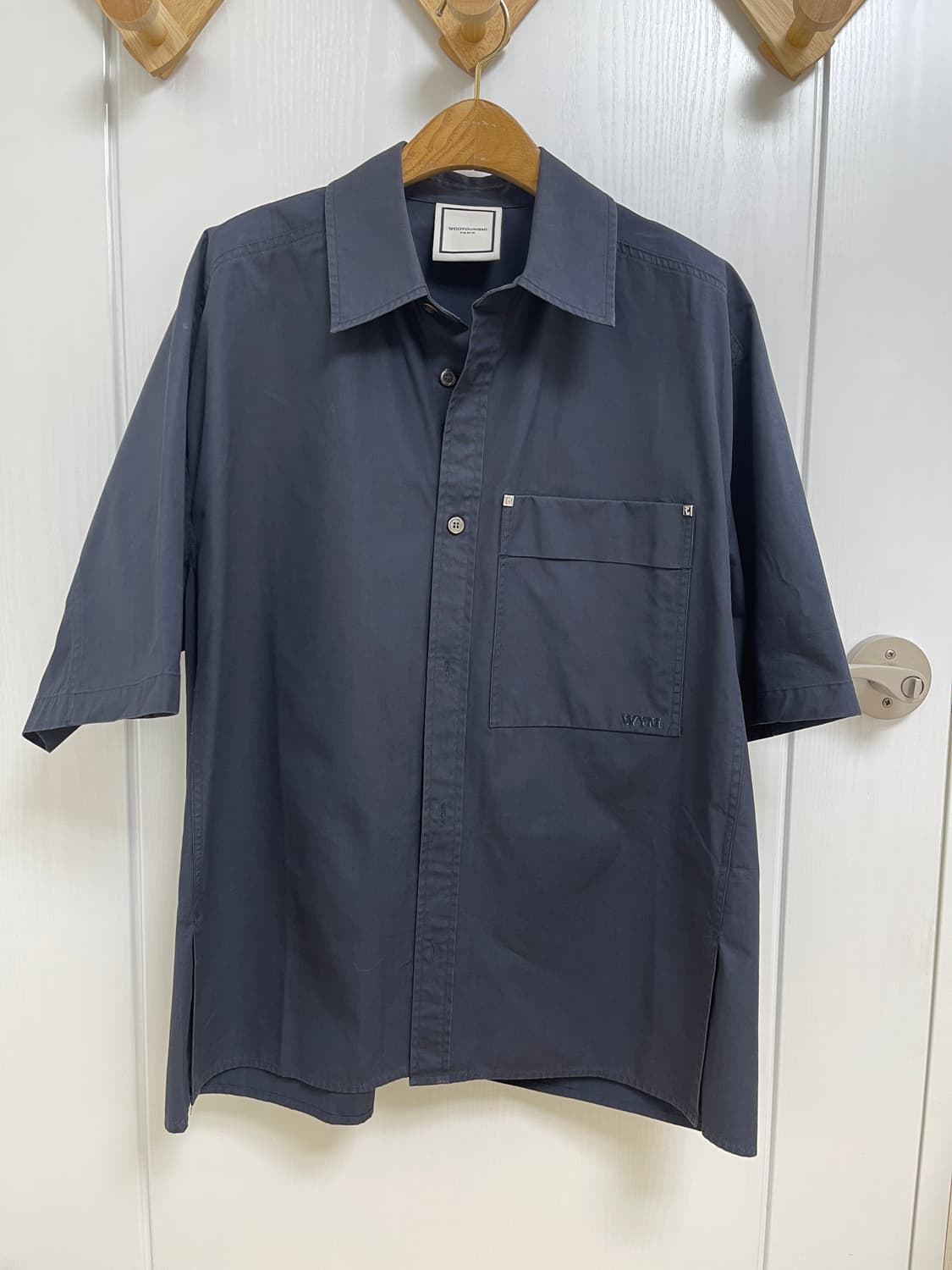 우영미 파리 네이비 반팔 셔츠 상품이미지2