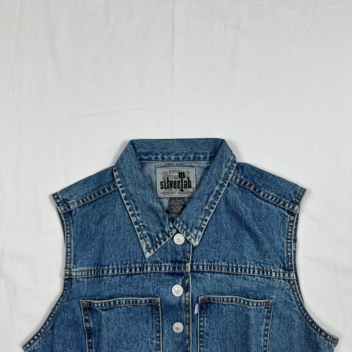 90‘s 리바이스 levis 실버탭 청데님 조끼 베스트 상품이미지2