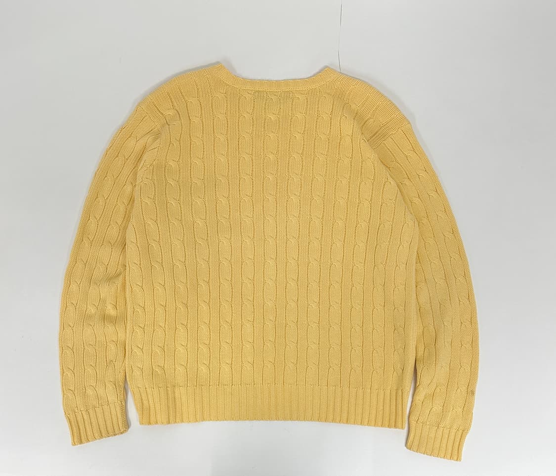 폴로 브이넥 케이블 니트 (실측M) 상품이미지3