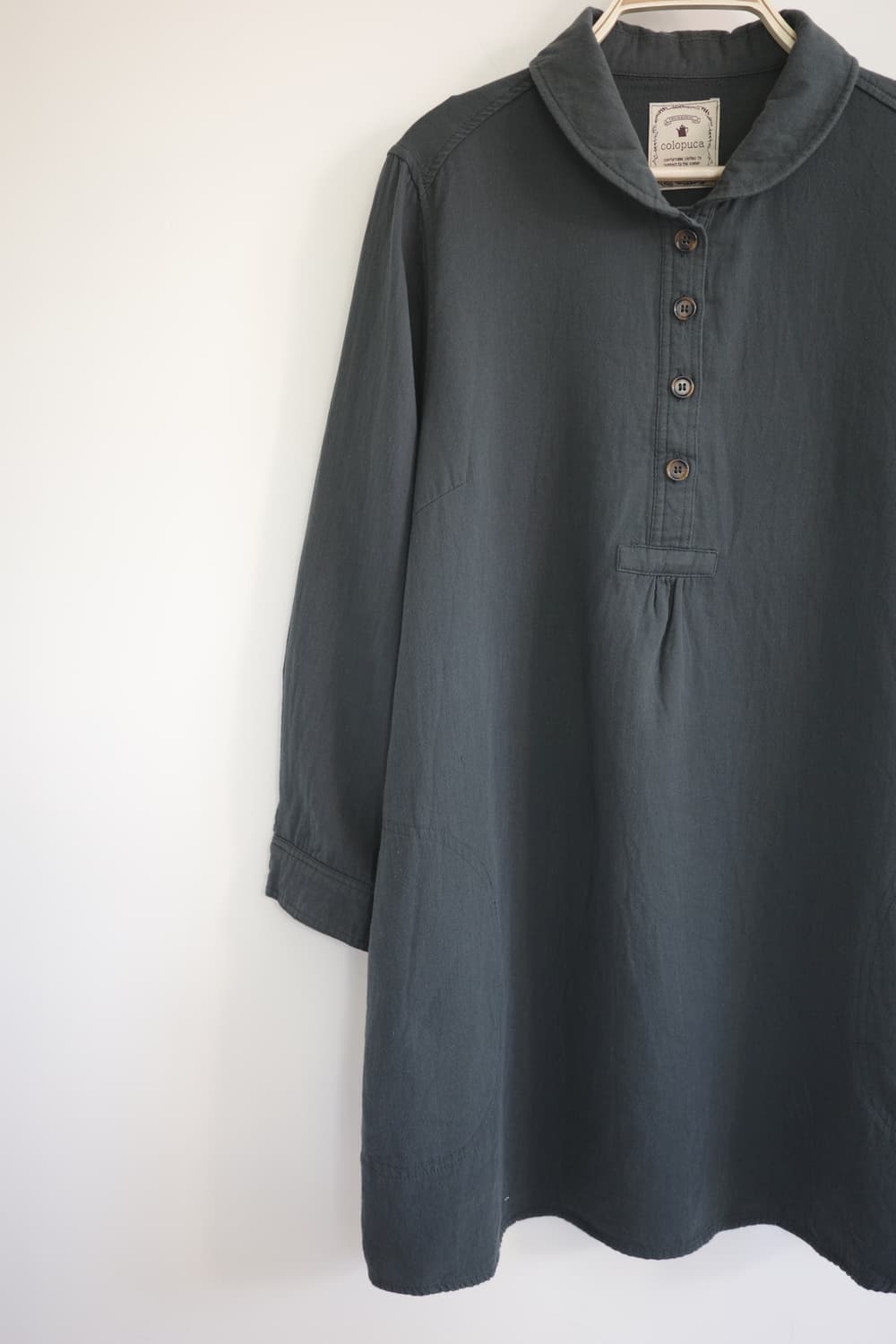 일본 빈티지 둥근 카라 딥그린 원피스 상품이미지6