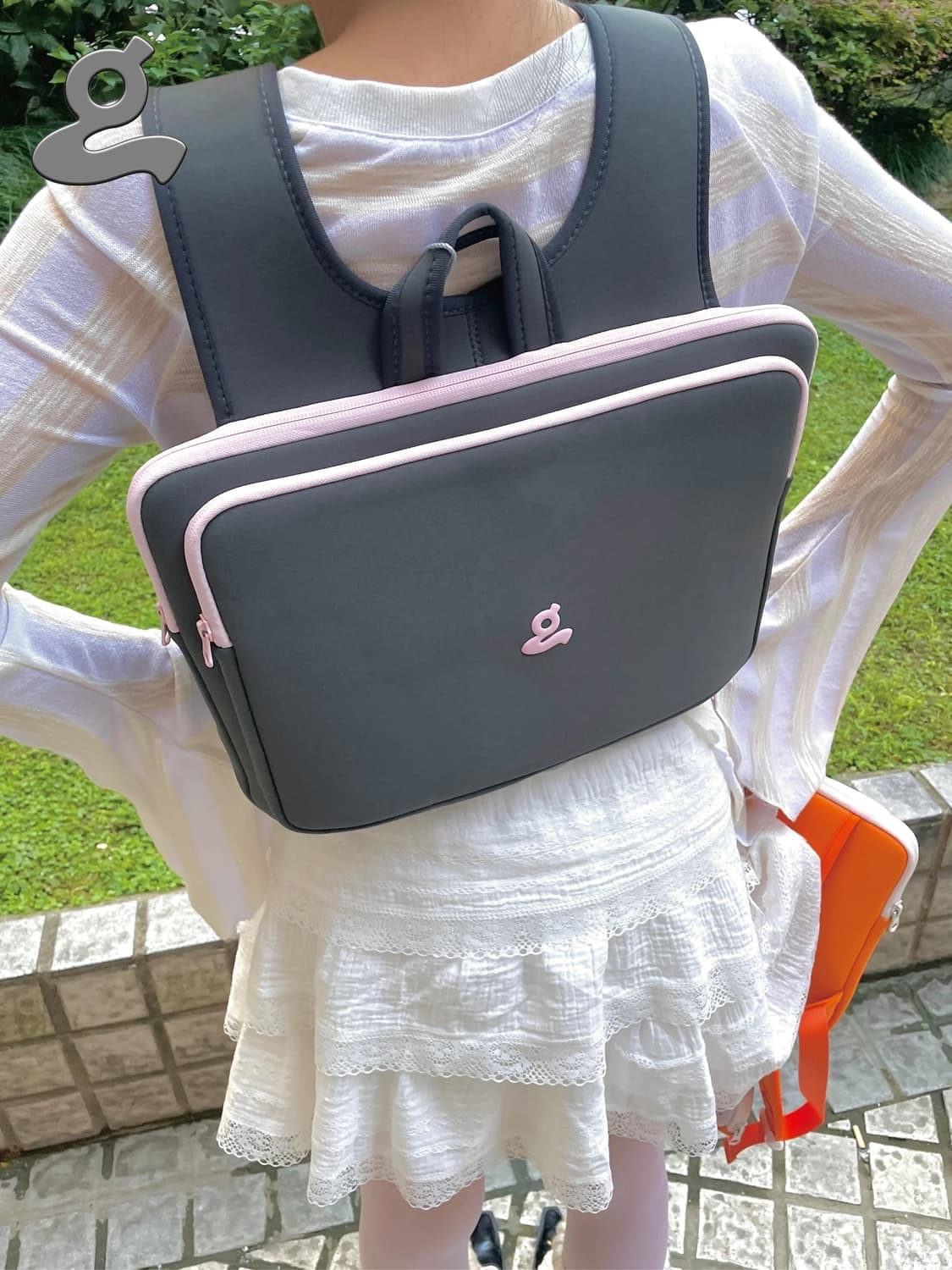 GRAPE - 그레이프 LAPTOPBAG+COINPOUCH 핑크그레이 상품이미지2