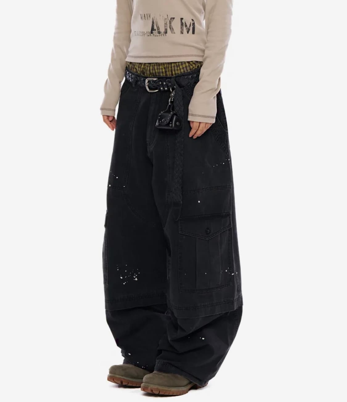 아캄 Painted Military Cargo Pants (Black) 상품이미지1