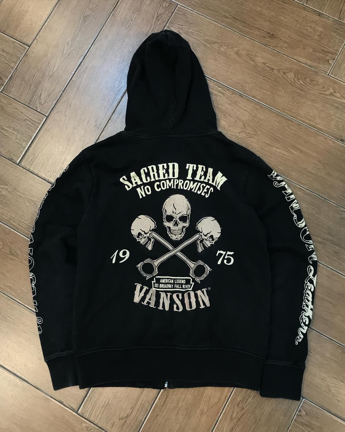 Vanson Embroidery Skull Hood Zip-Up 상품이미지7