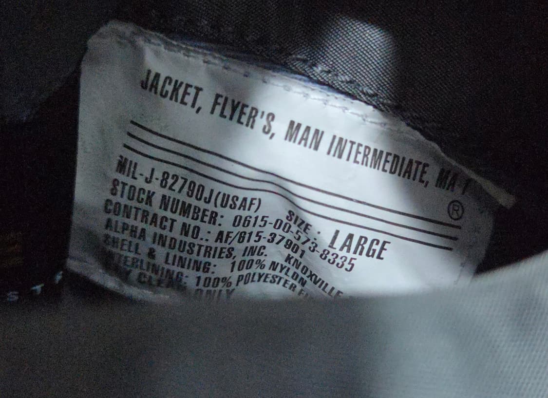 (착샷) 알파인더스트리 ma-1 건메탈 마원 상품이미지5