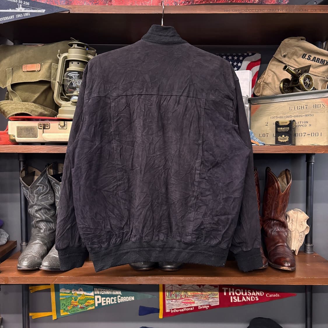 90s 베라펠레 이태리 리얼레더 스웨이드 블루종 자켓 N554 상품이미지2