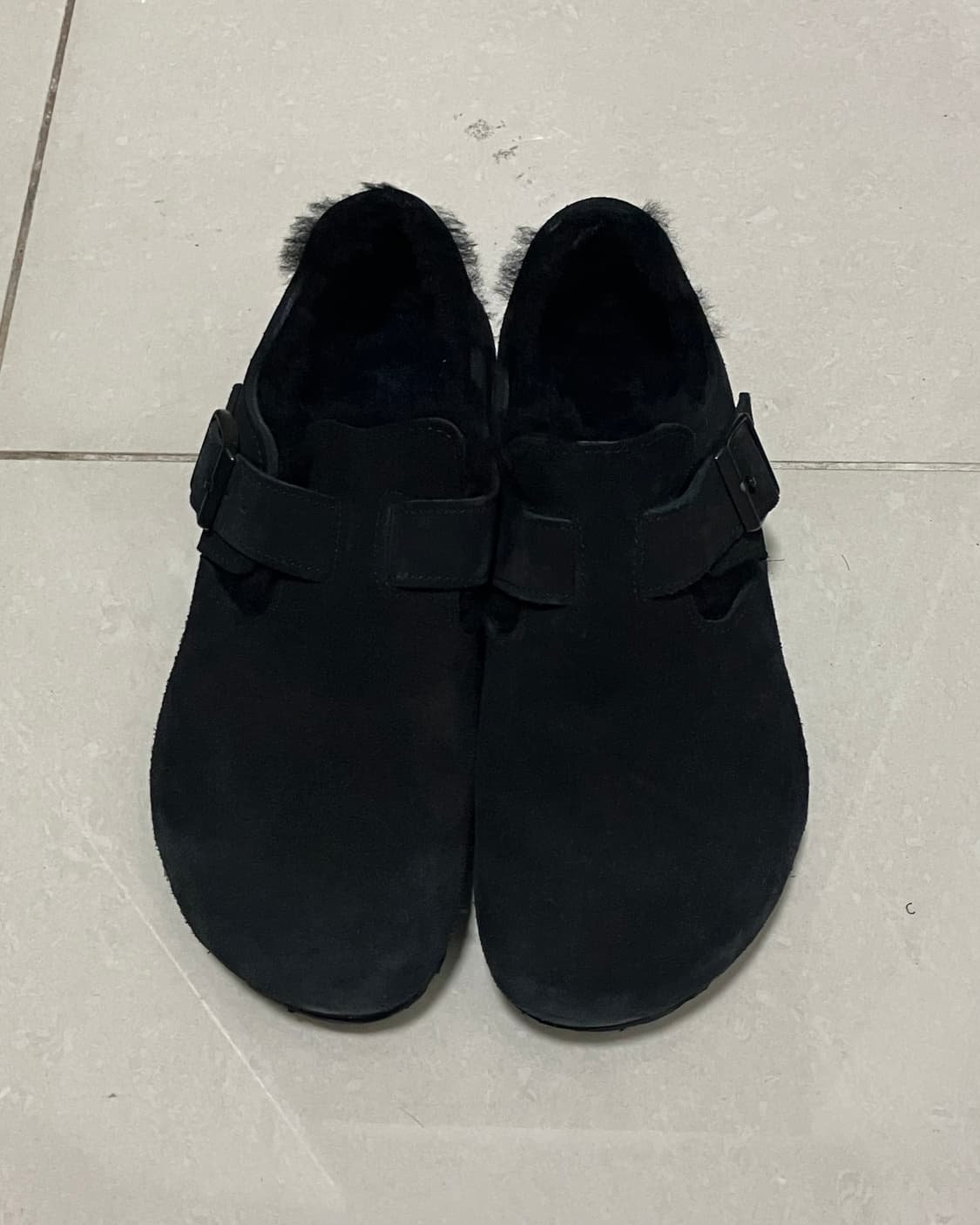 버켄스탁 런던 시어링 스웨이드 블랙 내로우 37 (240) 상품이미지1