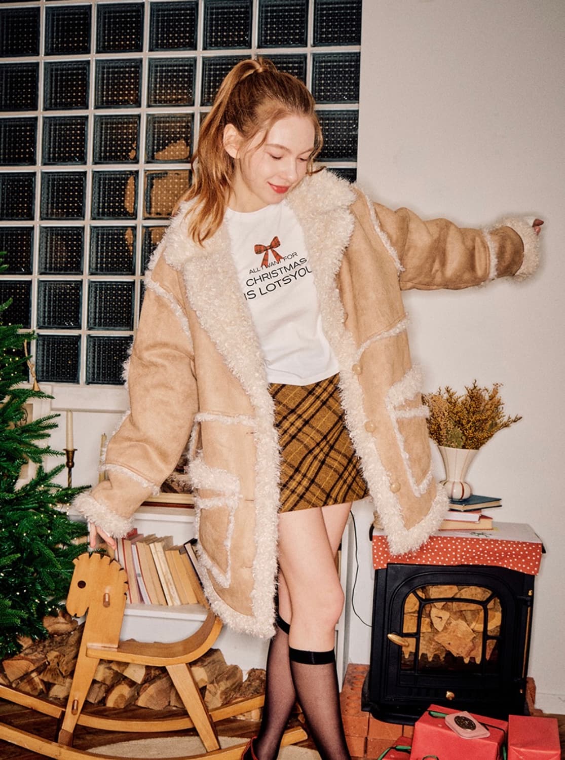 라츠유 무스탕 lotsyou_Camel Crest Mus 상품이미지2