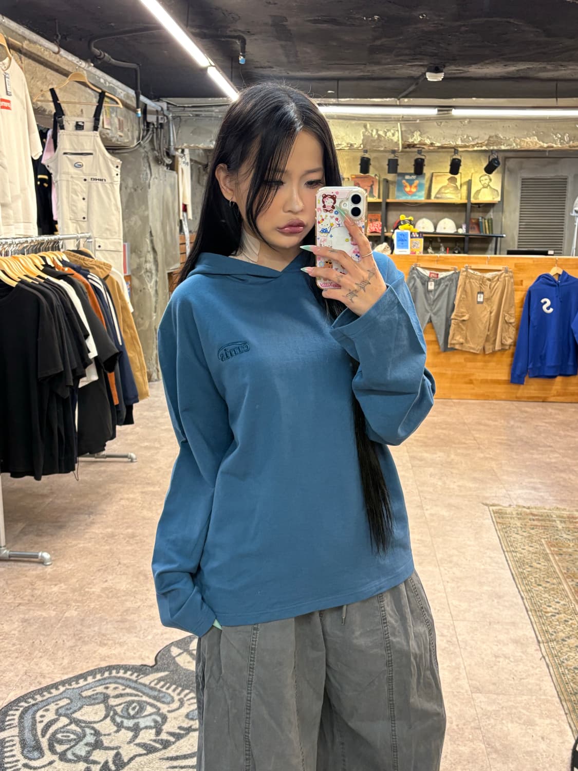 이미스 블루 후드티 #csz4275 상품이미지1