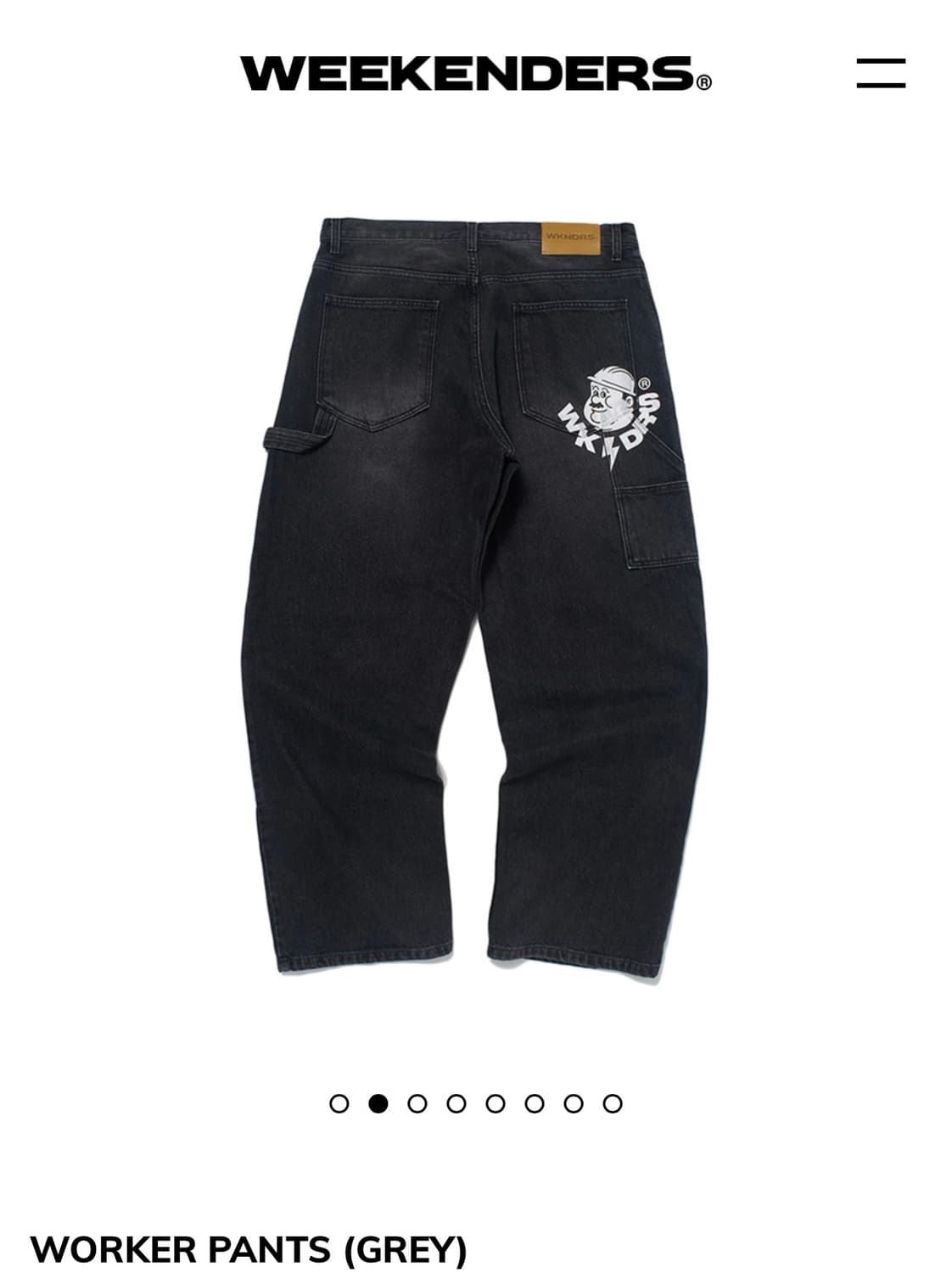 위켄더스 더블니 워커팬츠 흑청 L 상품이미지1