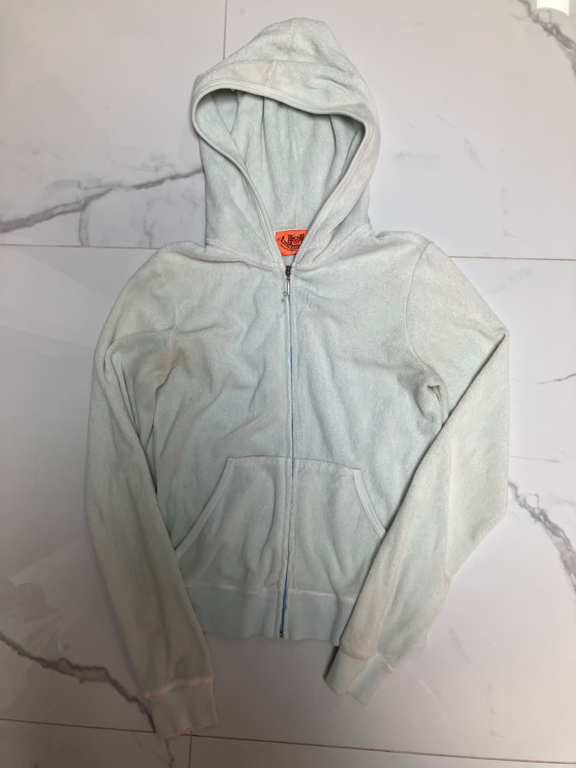 Y2K 테리 베이비 블루 후드 집업 Juicy Couture 상품이미지2